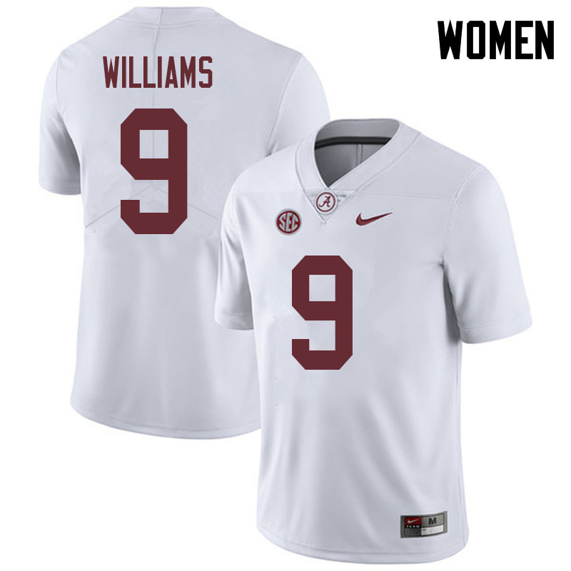 Alabama Crimson Tide Women's Xavier Williams #9 White NCAA Nike Authentic Stitched 2018 College Football Jersey CL16M62DE